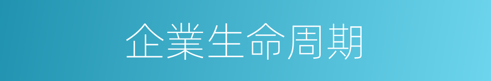 企業生命周期的同義詞