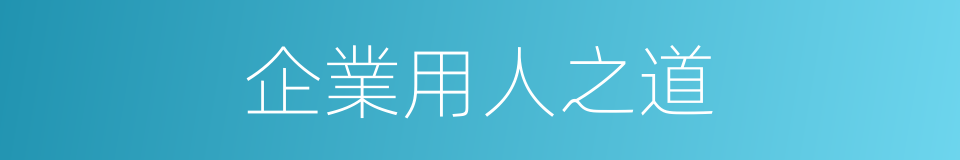 企業用人之道的同義詞
