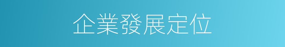 企業發展定位的同義詞