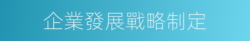 企業發展戰略制定的同義詞