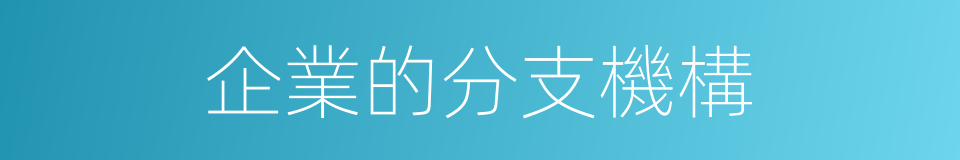 企業的分支機構的同義詞