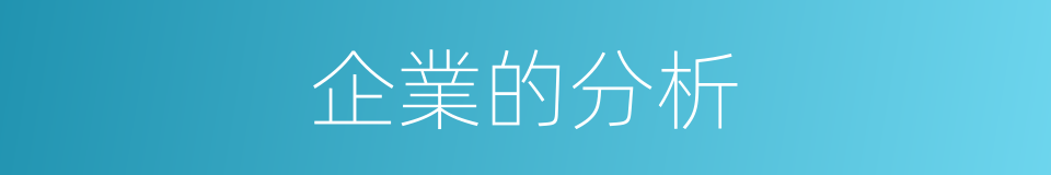 企業的分析的同義詞