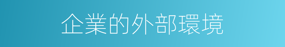 企業的外部環境的同義詞