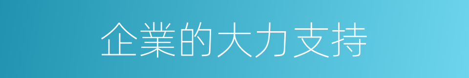 企業的大力支持的同義詞