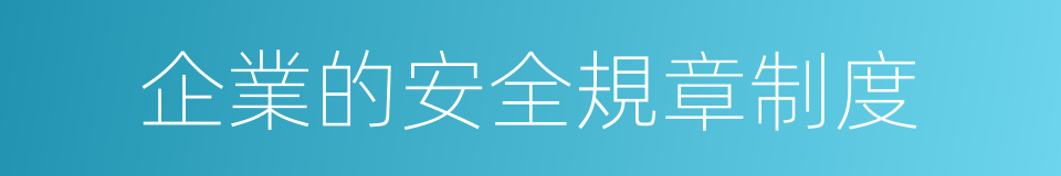 企業的安全規章制度的同義詞