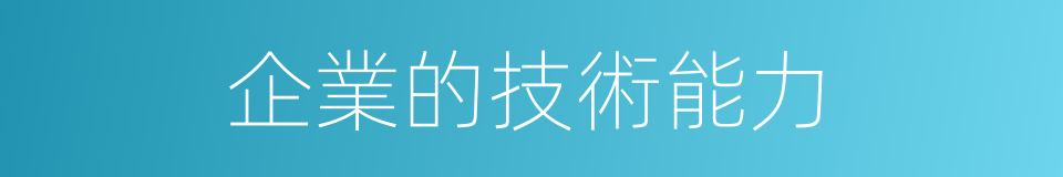 企業的技術能力的同義詞