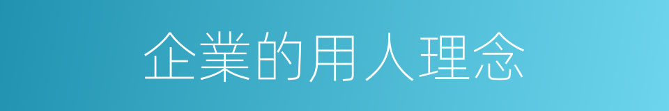 企業的用人理念的同義詞