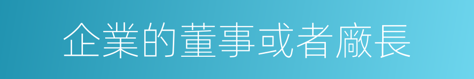 企業的董事或者廠長的同義詞