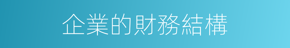 企業的財務結構的同義詞