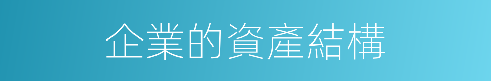 企業的資產結構的同義詞