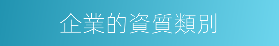 企業的資質類別的同義詞