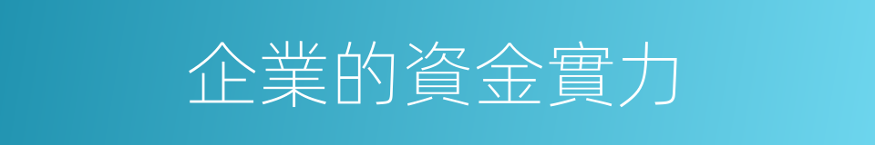 企業的資金實力的同義詞