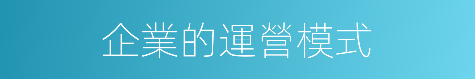 企業的運營模式的同義詞