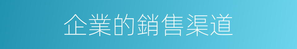 企業的銷售渠道的同義詞