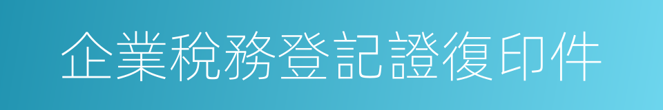 企業稅務登記證復印件的同義詞