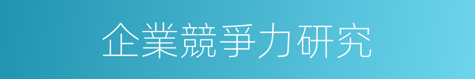 企業競爭力研究的同義詞