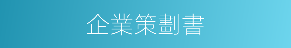 企業策劃書的同義詞