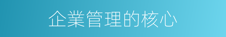 企業管理的核心的同義詞