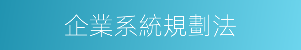 企業系統規劃法的同義詞