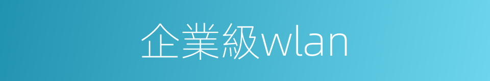 企業級wlan的同義詞