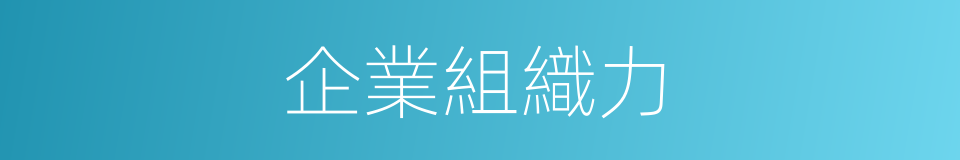 企業組織力的同義詞