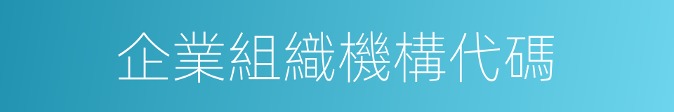 企業組織機構代碼的同義詞