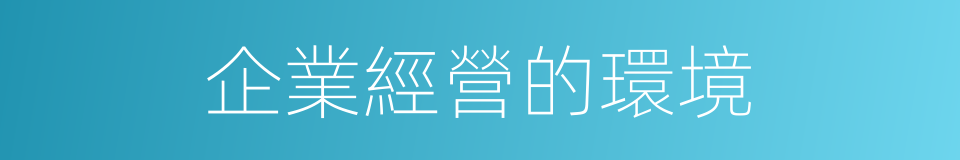 企業經營的環境的同義詞