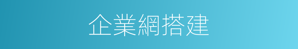 企業網搭建的同義詞