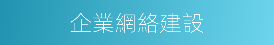 企業網絡建設的同義詞