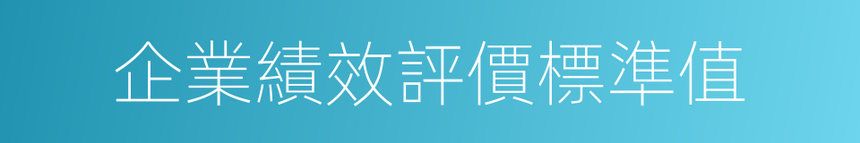 企業績效評價標準值的同義詞