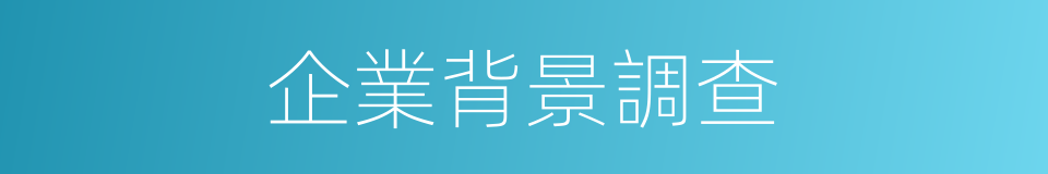 企業背景調查的同義詞