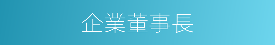 企業董事長的同義詞