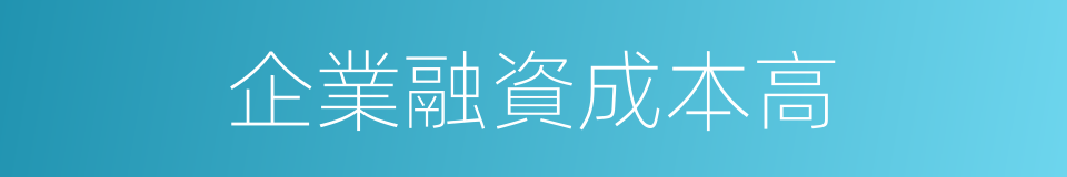 企業融資成本高的同義詞