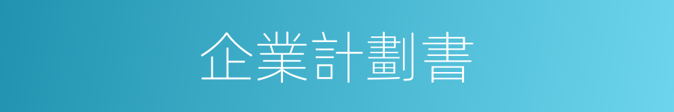 企業計劃書的同義詞