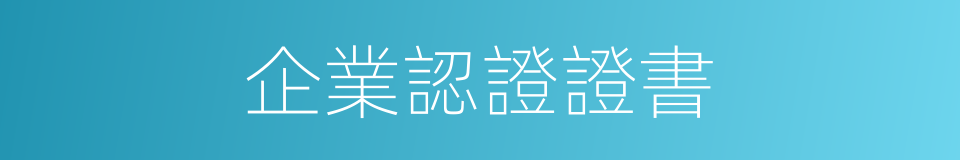 企業認證證書的同義詞