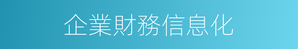 企業財務信息化的同義詞