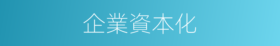 企業資本化的同義詞