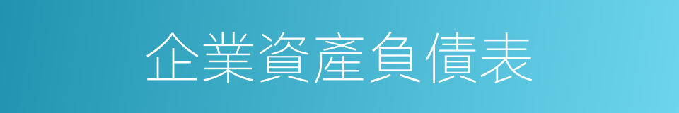 企業資產負債表的同義詞