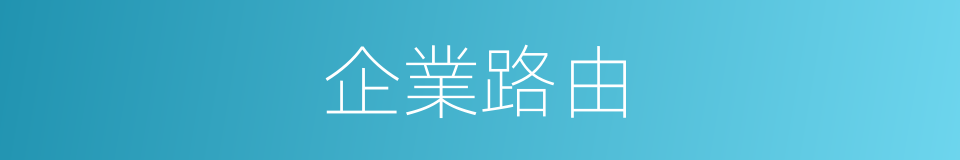 企業路由的同義詞
