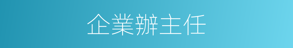 企業辦主任的同義詞