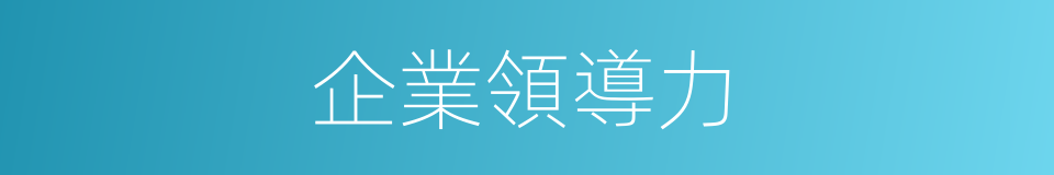 企業領導力的同義詞