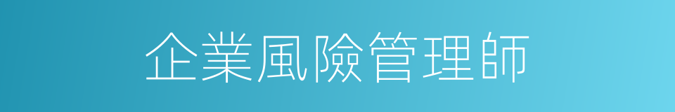 企業風險管理師的同義詞