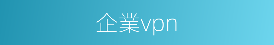 企業vpn的同義詞