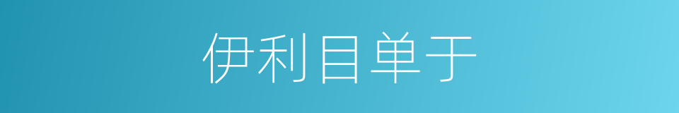 伊利目单于的同义词