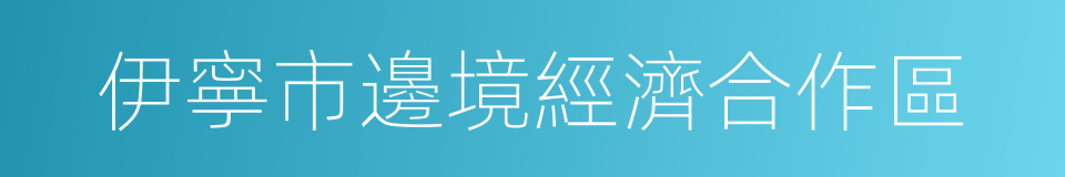 伊寧市邊境經濟合作區的同義詞