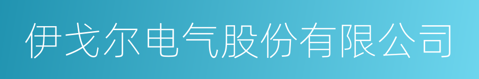 伊戈尔电气股份有限公司的同义词