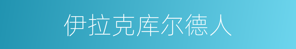 伊拉克库尔德人的同义词