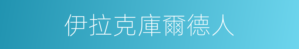 伊拉克庫爾德人的同義詞