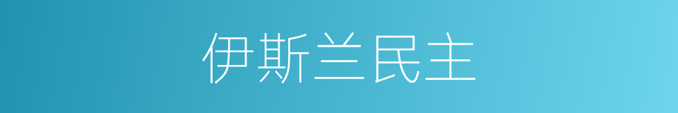 伊斯兰民主的同义词