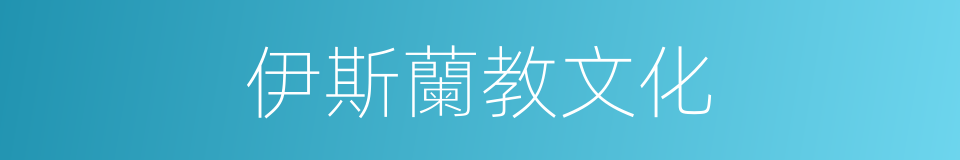 伊斯蘭教文化的同義詞